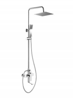 Душевая стойка со смесителем для ванны с верхним и ручным душем BelBagno ROMANO-VSCM-CRM