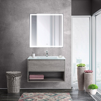 Мебель для ванной с одним выкатным ящиком BelBagno KRAFT-800 Cemento Grigio