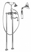 Напольный смеситель для ванны с поворотным изливом CEZARES GOLF-VDP2-01-M