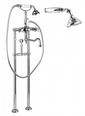 Напольный смеситель для ванны с повор.изливом кронштейном для слива-перелива CEZARES LORD-VDPS2-01-M