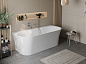 Пристенная, полукруглая акриловая ванна в комплекте со сливом-переливом BelBagno BB711-1700-750