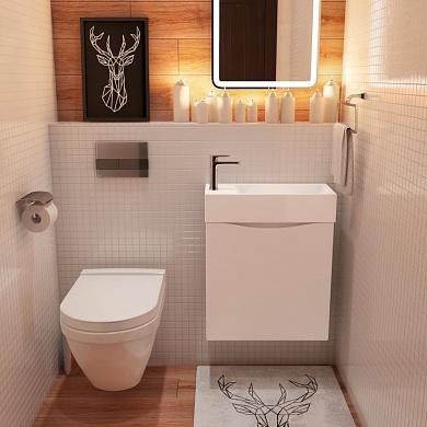 Мебель для ванной комнаты Art&Max LIBERTY 50 см Bianco Lucido правосторонняя