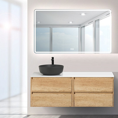 Мебель для ванной KRAFT-1200 со столешницей раковина слева Rovere Nebrasca Nature