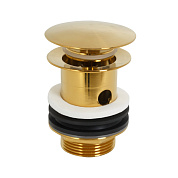 Донный клапан с системой Клик-клак с переливом CEZARES ECO-SAT-BORO брашированное золото