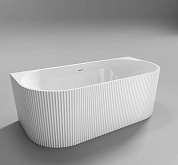 Пристенная, полукруглая акриловая ванна в комплекте со сливом-переливом BelBagno BB713-1700-800 