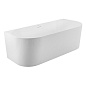 Пристенная полукруглая матовая акриловая ванна в комплекте со сливом-переливом BelBagno BB412-1700-800-MATT