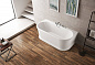 Пристенная, овальная акриловая ванна в комплекте со сливом-переливом BelBagno BB408-1500-800