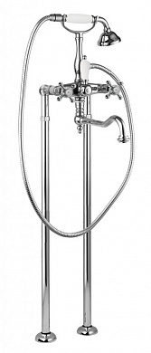 Напольный смеситель для ванны с поворотным изливом с ручным душем, шлангом 150 см CEZARES GOLF-VDP2-01-Bi