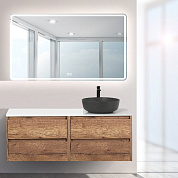 Мебель для ванной KRAFT-1200 со столешницей раковина справа Rovere Tabacco