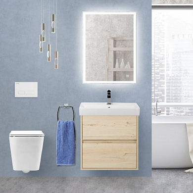 Мебель для ванной подвесная с двумя ящиками BelBagno NEON 500 Pino Bianco