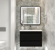Мебель для ванной комнаты подвесная Art&Max PLATINO 90 см Чёрный матовый