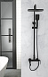 Душевая стойка со смесителем для ванны верхним и ручным душем BelBagno ACQUA-VSCM-NERO