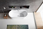 Пристенная, овальная акриловая ванна в комплекте со сливом-переливом BelBagno BB409-1700-800