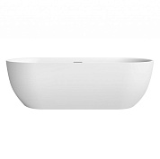 Отдельностоящая овальная акриловая ванна со сливом-переливом цвета хром BelBagno BB417-1900-800