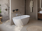Отдельностоящая, овальная акриловая ванна UNO в комплекте со сливом-переливом BelBagno BB701-1400-720-K
