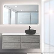 Мебель для ванной KRAFT-1200 со столешницей раковина справа Cemento Grigio