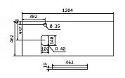 Столешница из МДФ асимметричное левостороннее расположение отверстий для раковины и смесителя 1204x462x19 BelBagno EK-120-AS-BO-L Bianco Opaco