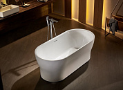 Отдельностоящая овальная акриловая ванна в комплекте со сливом-переливом BelBagno BB405-1700-800