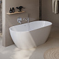 Отдельностоящая, овальная акриловая ванна UNO в комплекте со сливом-переливом BelBagno BB701-1600-730-K