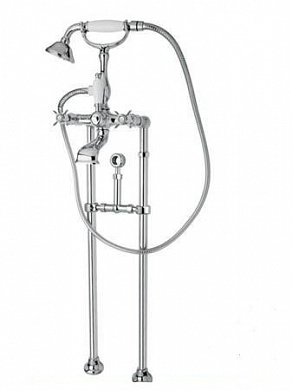 Напольный смеситель для ванны с ручным душем и кронштейном для слива-перелива CEZARES LORD-VDPS-01-Bi
