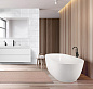 Отдельностоящая овальная акриловая ванна в комплекте со сливом-переливом BelBagno BB413-1500-800
