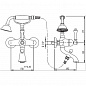 Напольный смеситель для ванны с ручным душем, с кронштейном слива-перелива CEZARES ATLANTIS-VDPS-03/24-Sw/M