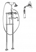 Напольный смеситель для ванны с кронштейном для слива-перелива CEZARES NOSTALGIA-VDPS2-01-M
