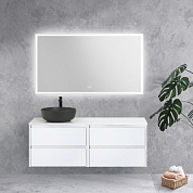 Мебель для ванной KRAFT-1200 со столешницей раковина слева Bianco Opaco