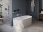 Отдельностоящая, овальная акриловая ванна в комплекте со сливом-переливом BelBagno BB705-1700-800