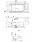 Акриловая ванна отдельно стоящая чёрная фронтальная панель CEZARES SLIM CENTRAL-180-80-60-NERO-SET