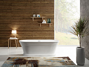 Отдельностоящая, овальная акриловая ванна в комплекте со сливом-переливом BelBagno BB402-1700-790