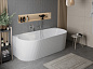 Пристенная полукруглая акриловая ванна в комплекте со сливом-переливом BelBagno BB412-1700-800