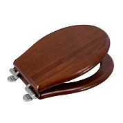 Сиденье деревянное, soft close, металлическое крепление, хром CEZARES CZR-360W-CR 