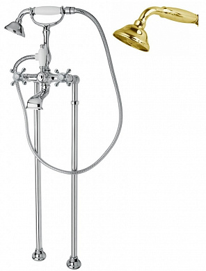 Напольный смеситель для ванны с ручным душем, шлангом 150 см CEZARES GOLF-VDP-03/24-M