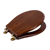Сиденье деревянное, soft close, металлическое крепление, бронза CEZARES CZR-360W-BR