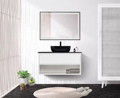 Мебель для ванной с одним выкатным ящиком BelBagno KRAFT-1000 Bianco Opaco