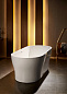 Отдельностоящая овальная акриловая ванна в комплекте со сливом-переливом BelBagno BB405-1500-800