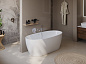 Отдельностоящая овальная акриловая ванна в комплекте со сливом-переливом BelBagno BB414-1700-800
